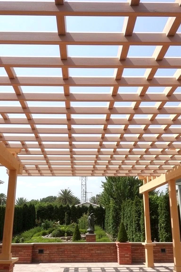 Elegant Wooden Slats - 24 Pergola Cover Ideas