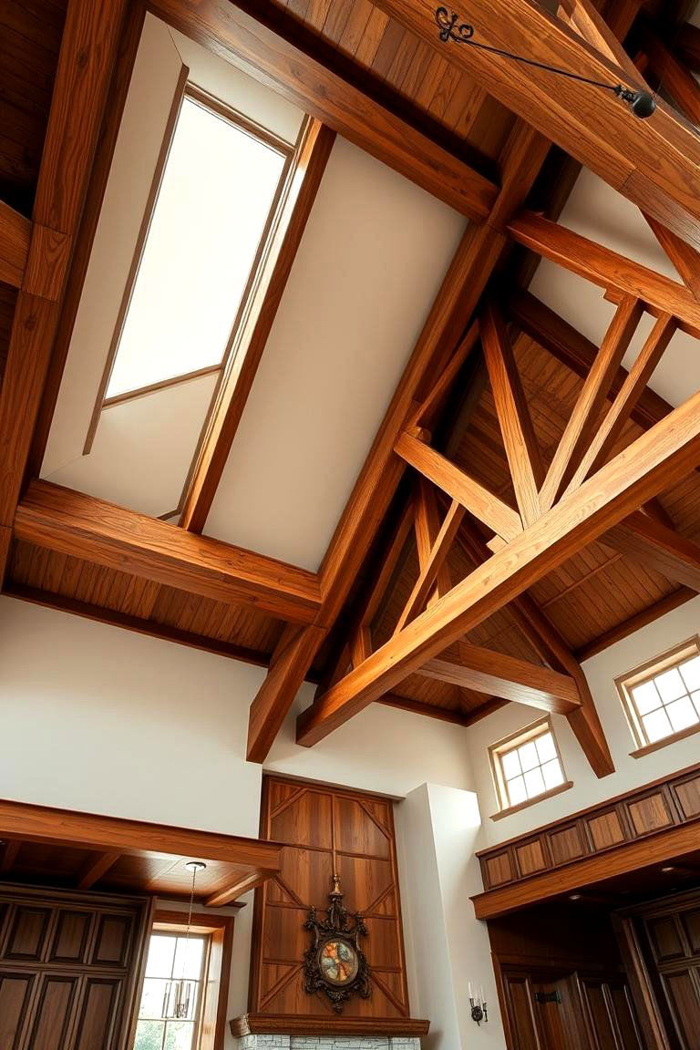Elegant Wooden Truss Detailing - 24 Tuscan Living Room Ideas