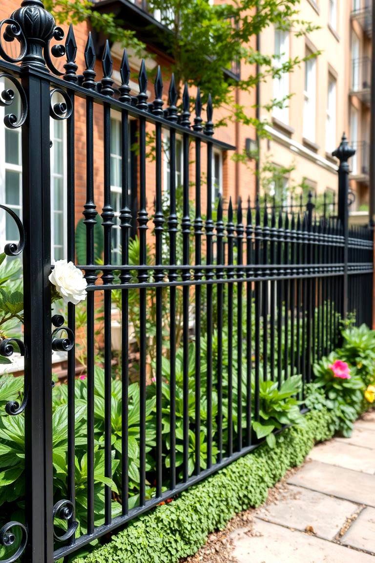 Elegant Wrought Iron Fencing - 24 Small Garden Fence Ideas