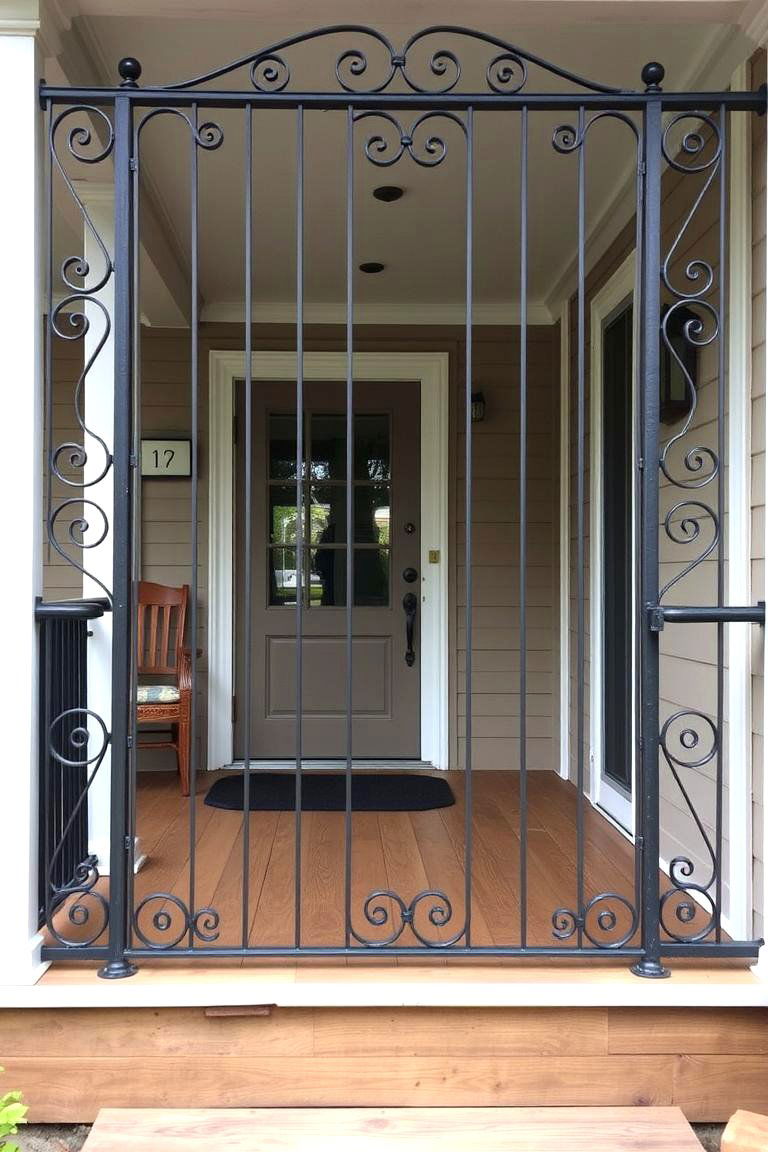 Elegant Wrought Iron Railings - 24 Rustic Front Porch Ideas
