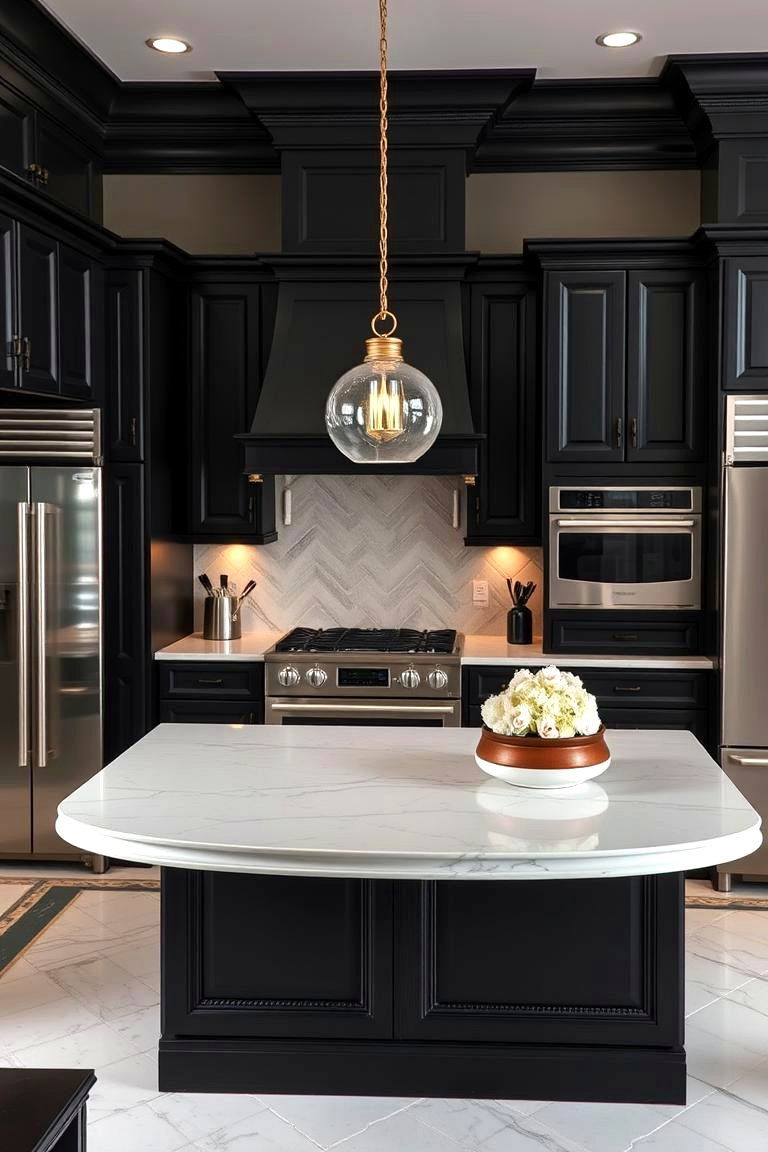 Elegant and Dramatic Black - 24 Painting Kitchen Cabinet Ideas