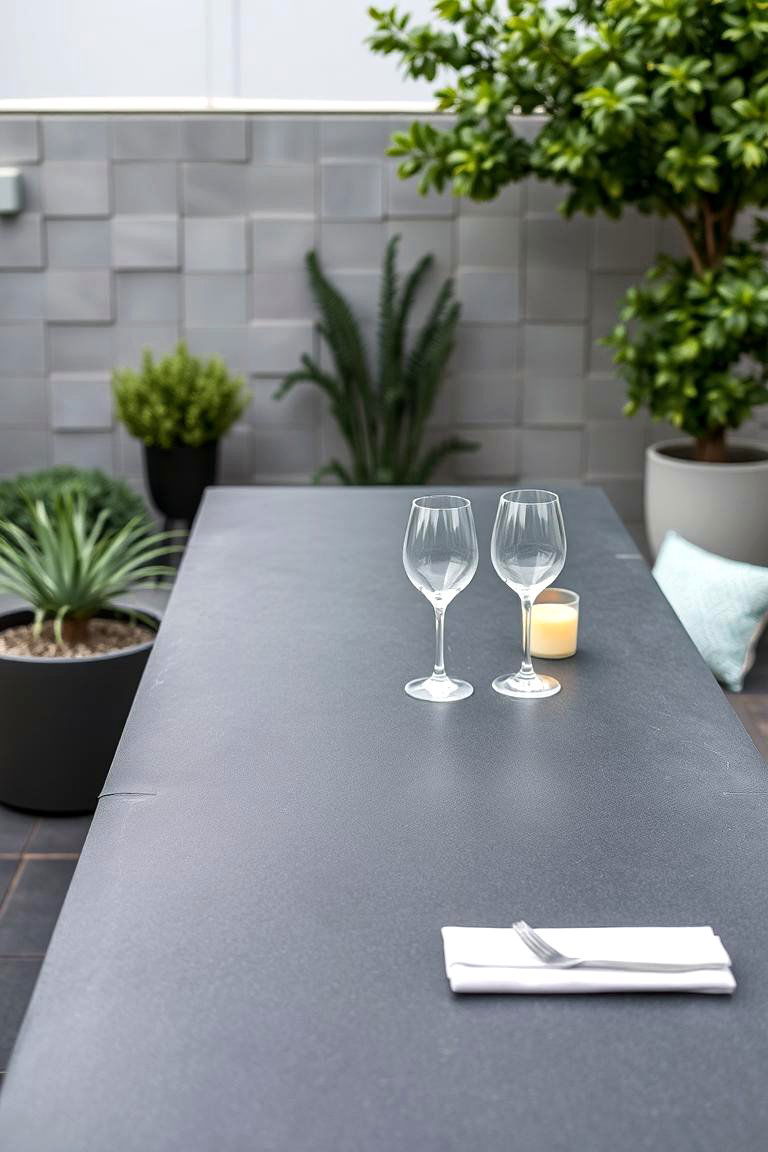 Elegant and Durable Slate - 24 Outdoor Countertop Ideas