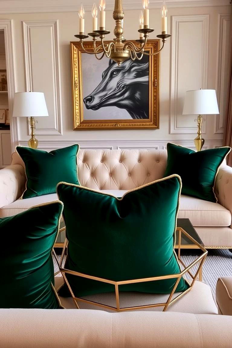 Elevate with Green and Metallic Accents - 24 Green Living Room Ideas