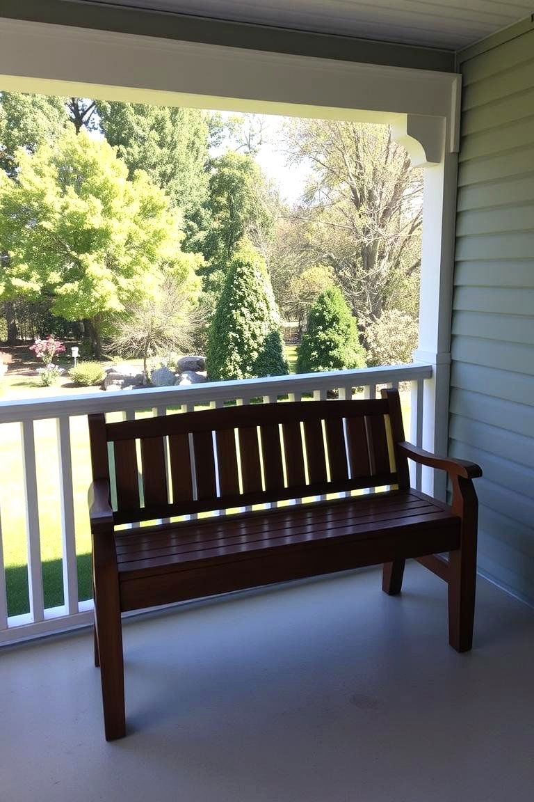 Elevated Bench for Better View - 24 Front Porch Bench Ideas