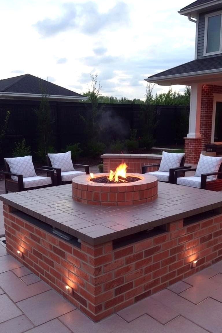 Elevated Brick Fire Pit - 24 Brick Fire Pit Ideas