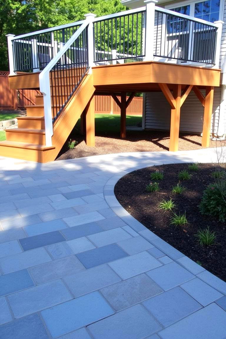 Elevated Deck and Bluestone Blend - 24 Bluestone Walkway Ideas