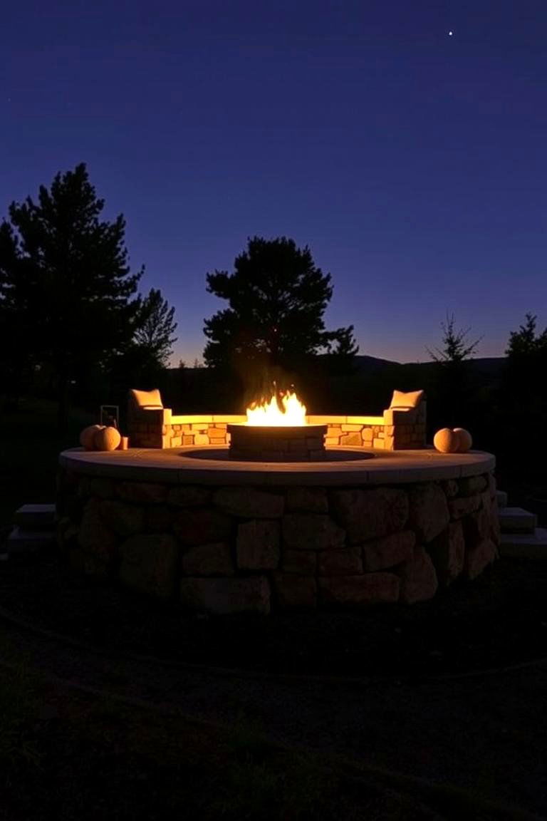 Elevated Fire Pit Platform - 24 Boulder Fire Pit Ideas