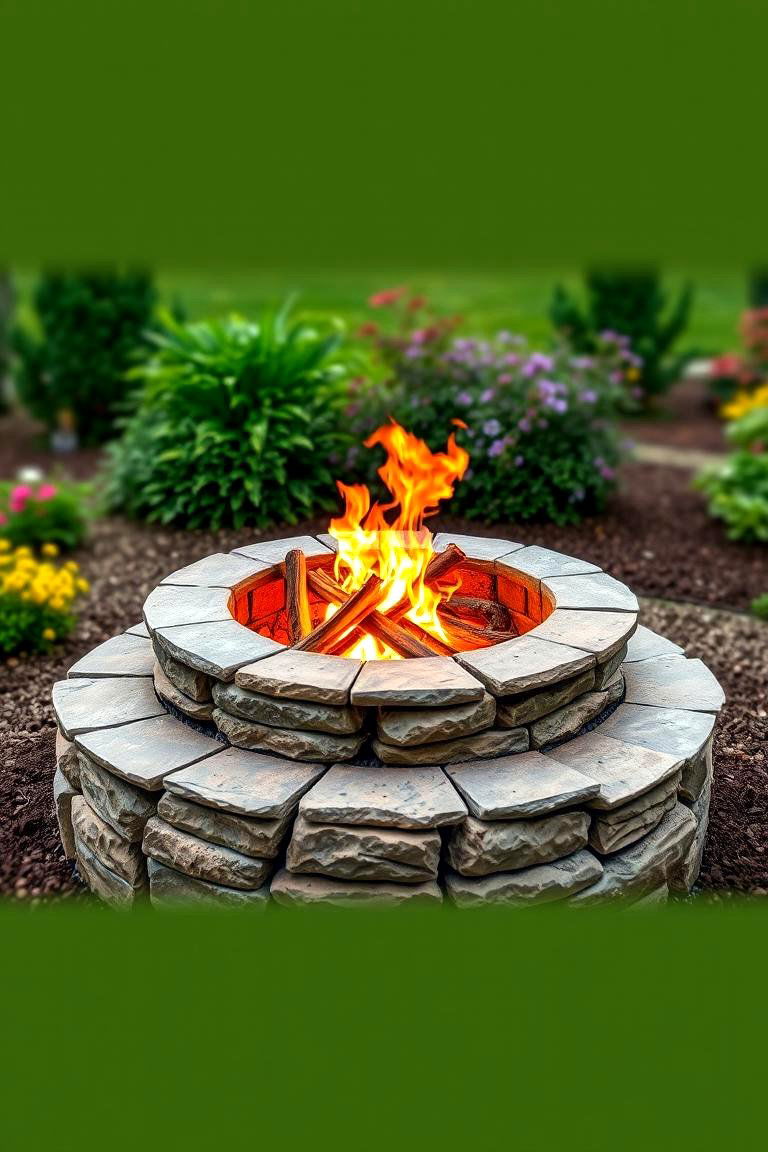Elevated Flagstone Fire Pit - 24 Flagstone Fire Pit Ideas