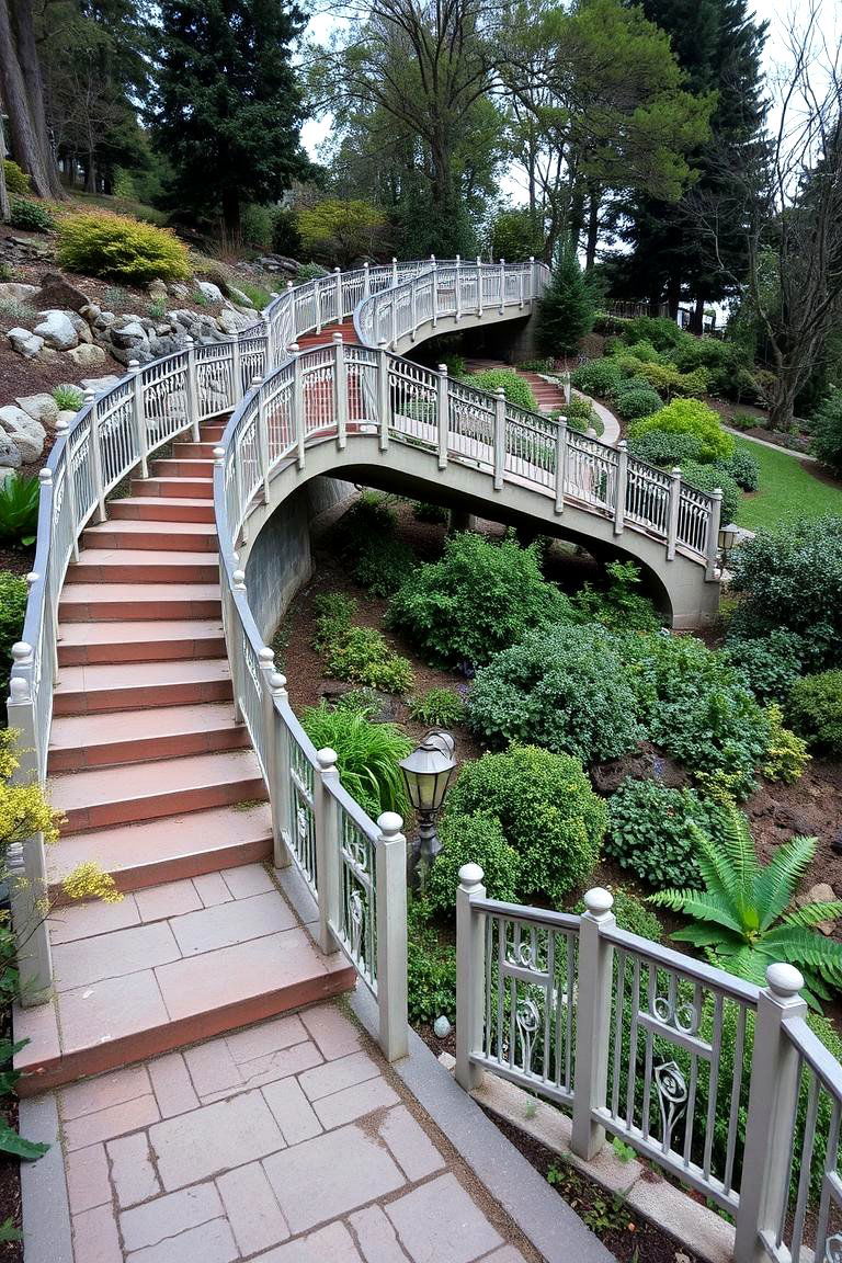Elevated Garden Walkway - 24 Sloped Garden Ideas