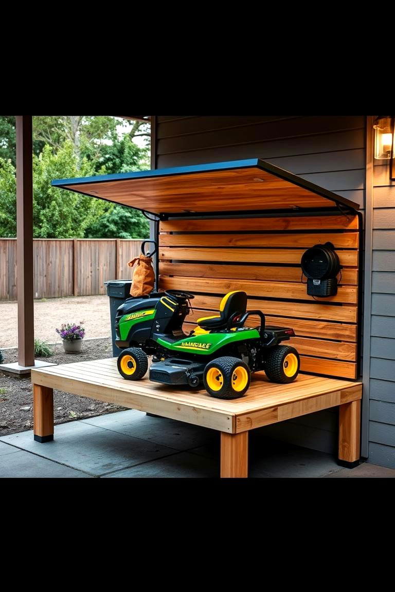Elevated Platform Storage - 24 Lawn Mower Storage Ideas