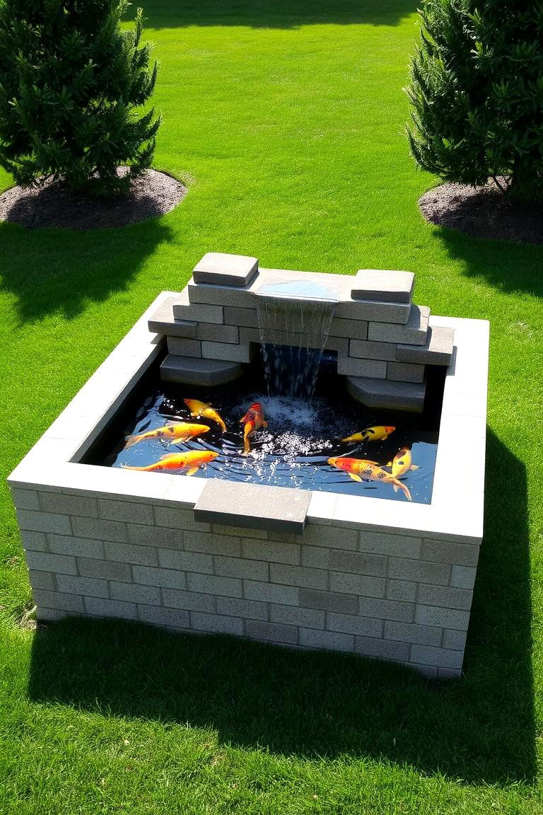 Elevated Pond with Waterfall - 24 Koi Pond Ideas