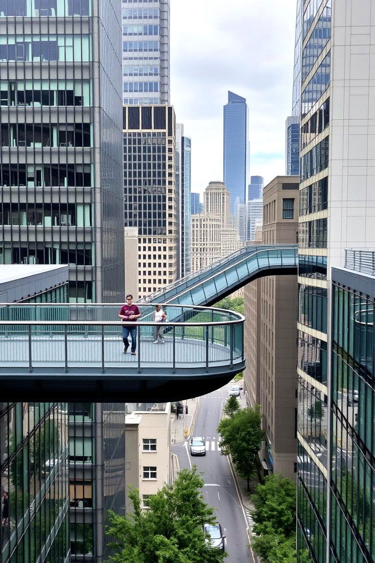 Elevated Walkway Connecting Buildings in a City - 24 Elevated Walkway Ideas