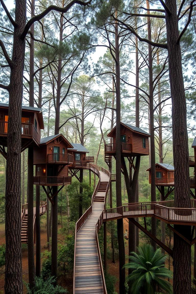 Elevated Walkway Connecting Treehouses - 24 Elevated Walkway Ideas