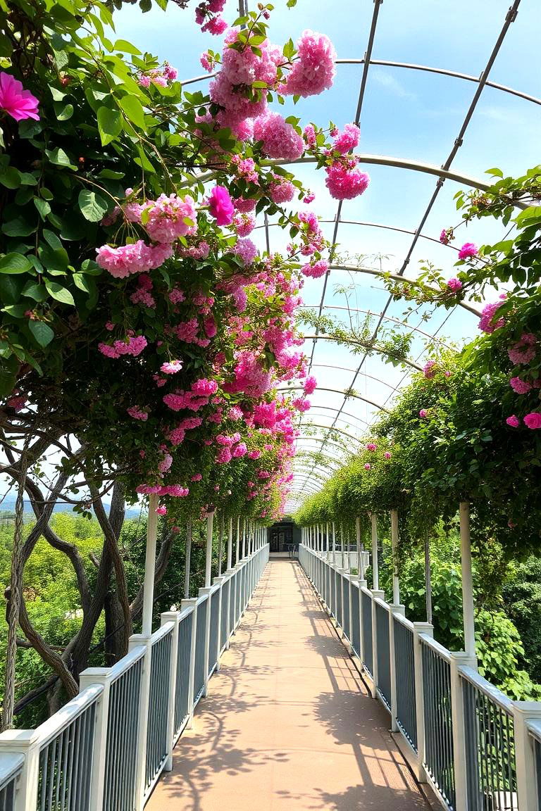 Elevated Walkway with Botanical Overhead Canopy - 24 Elevated Walkway Ideas