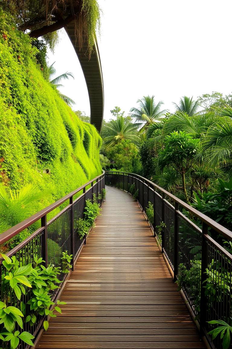 Elevated Walkway with Integrated Greenery - 24 Elevated Walkway Ideas
