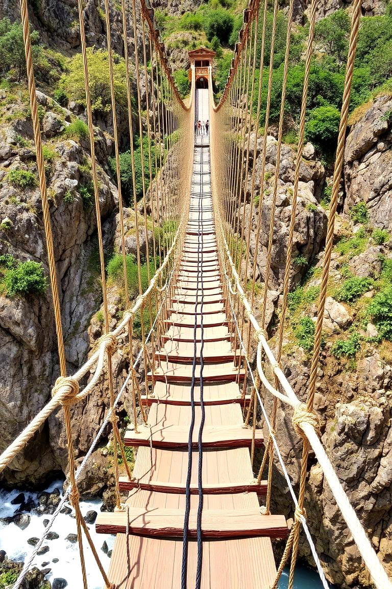 Elevated Walkway with Rope Bridge - 24 Elevated Walkway Ideas