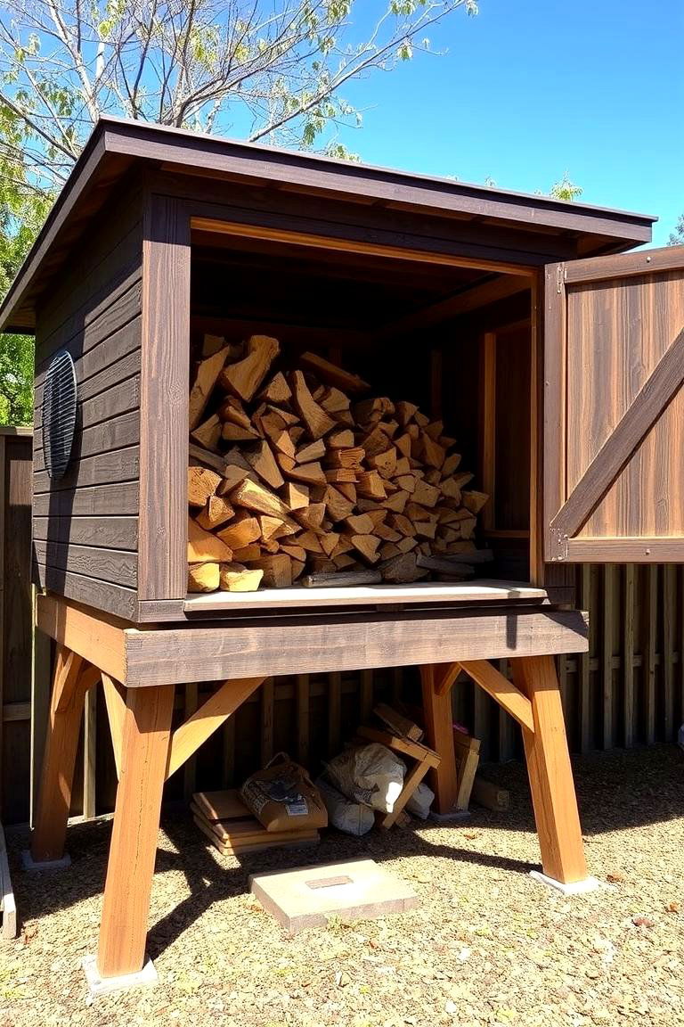 Elevated Wood Shed on Legs - 24 wood shed ideas