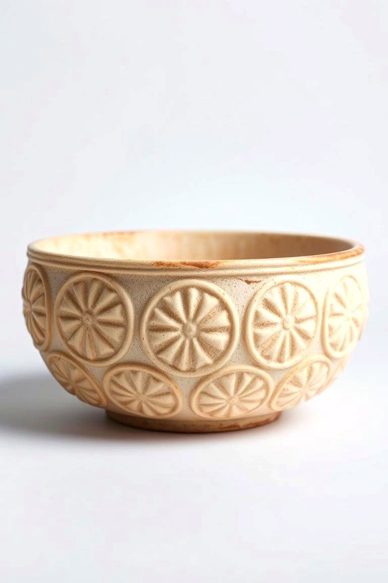 Embossed Pattern Dough Bowl - 24 Dough Bowl Decor Ideas