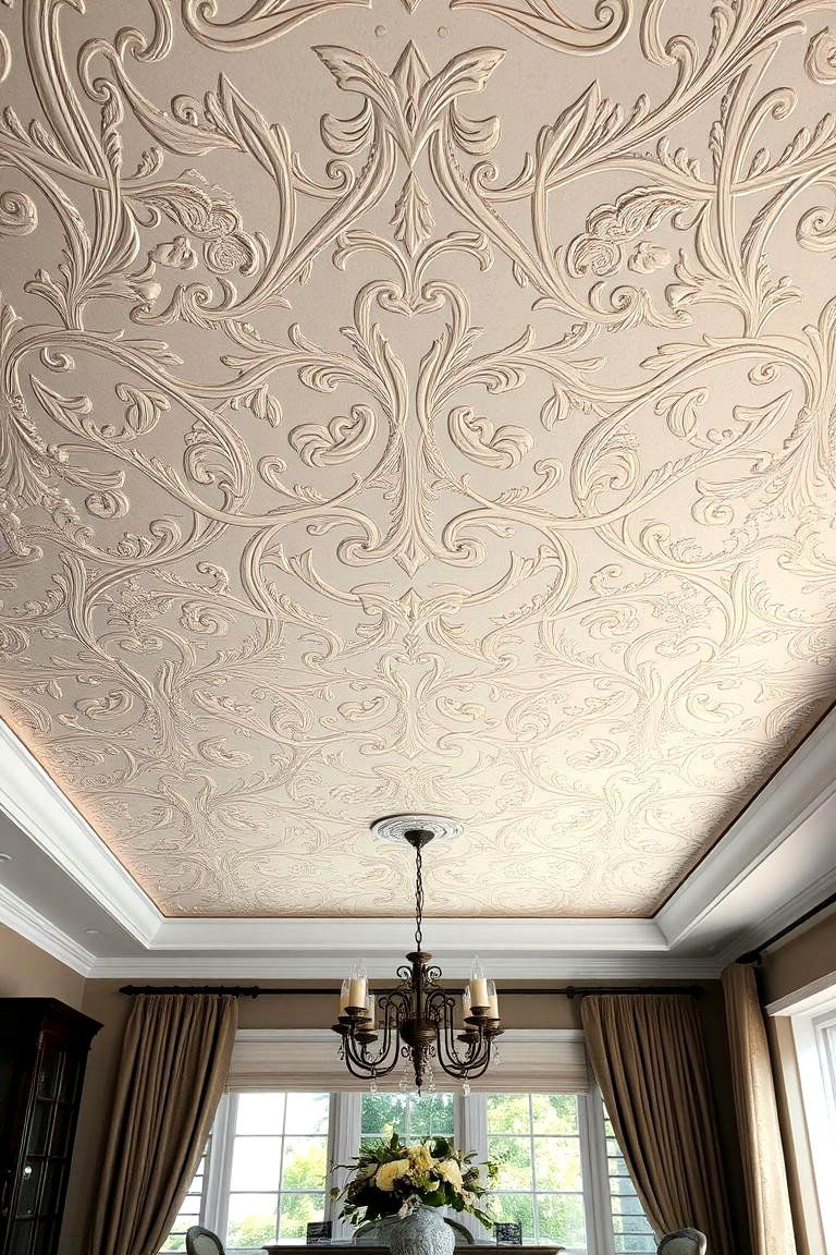 Embossed Wallcoverings - 24 Accent Ceiling Ideas