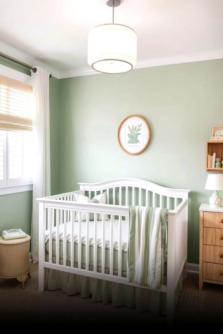 Embrace All Over Sage Green Walls - 24 Sage Green Nursery Ideas