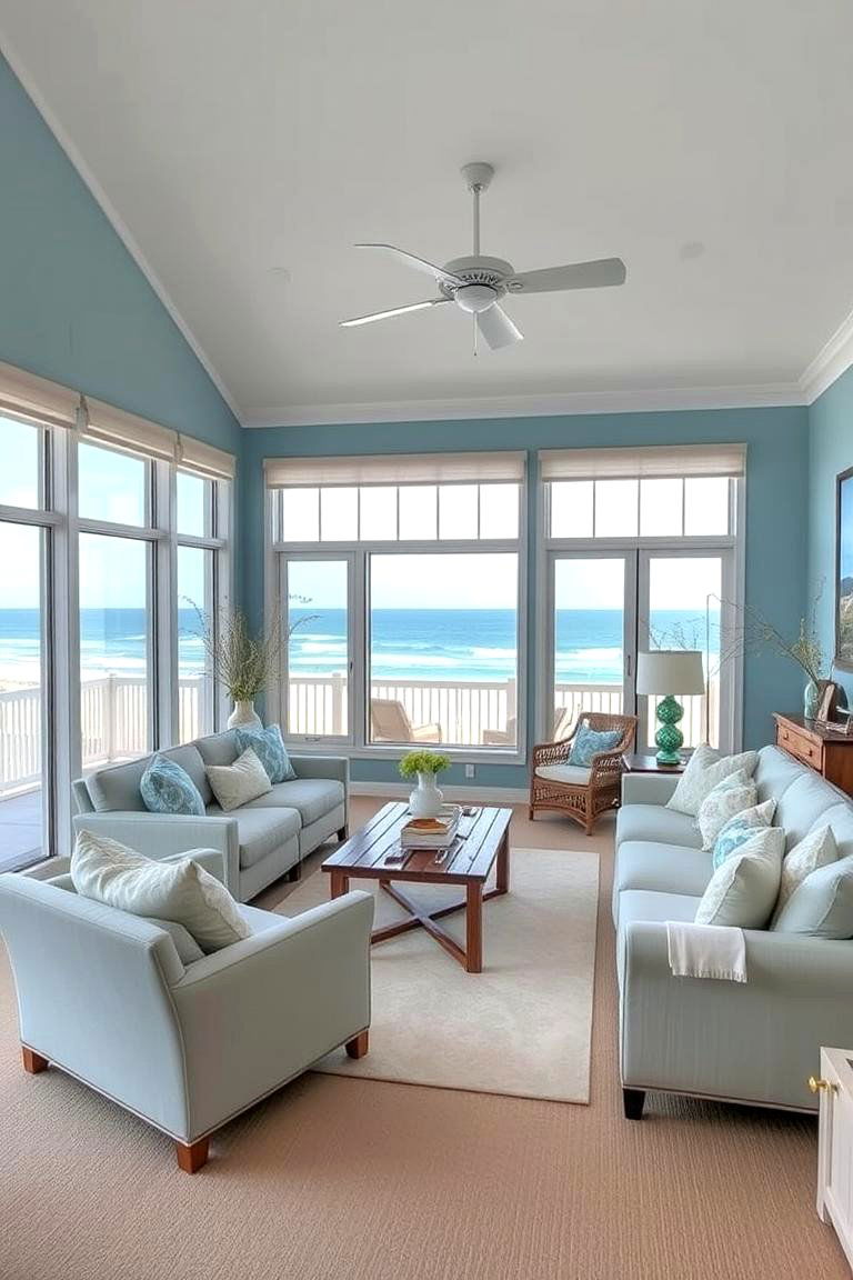 Embrace Coastal Colors - 24 Beach House Living Room Ideas