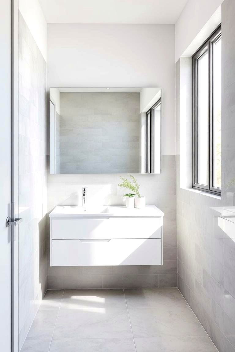 Embrace Light Neutral Colors - 24 Small Master Bathroom Ideas