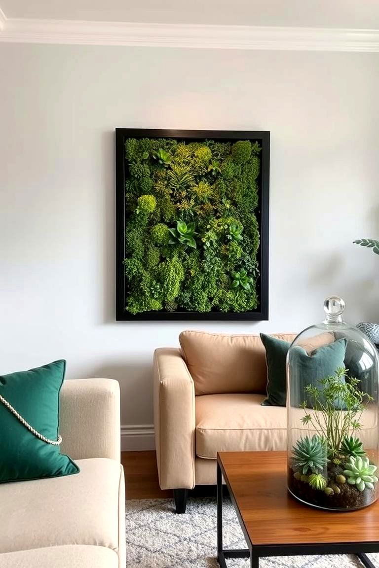 Embrace Living Art with Moss Walls and Terrariums - 24 Green Living Room Ideas