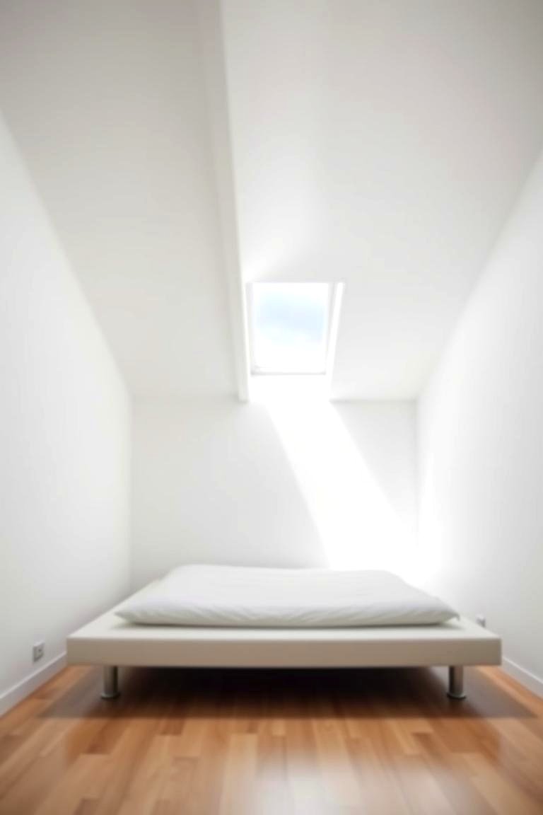 Embrace Minimalism with Light Colors - 24 Low Sloped Ceiling Bedroom Ideas