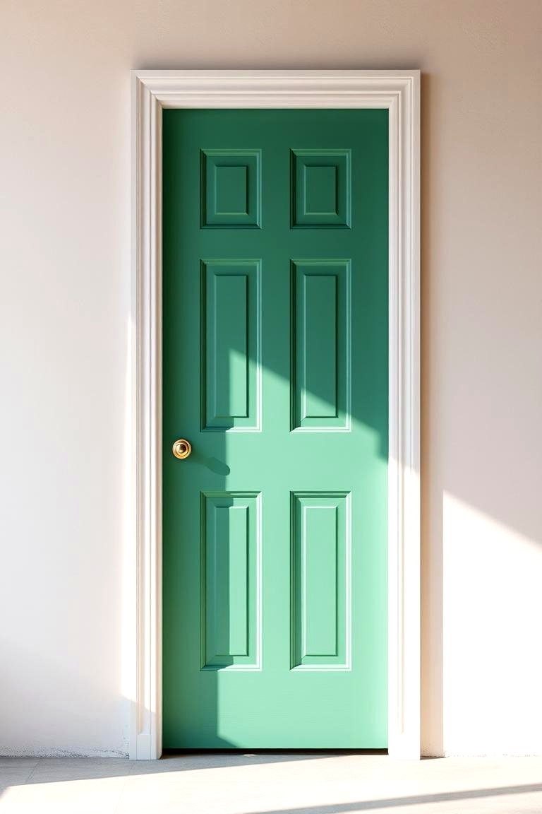 Embrace Minimalism with a Simple Emerald Green Door - 24 Emerald Green Front Door Ideas