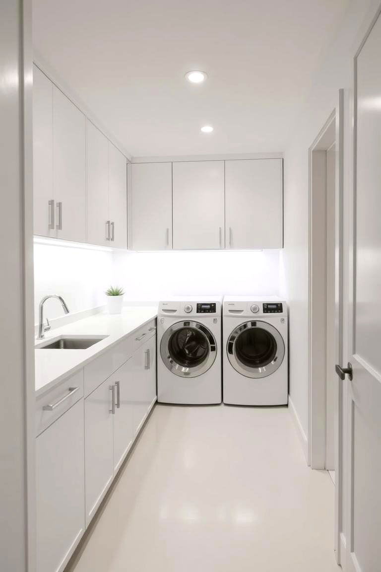 Embrace Minimalist Design for Clean Lines - 24 basement laundry room ideas