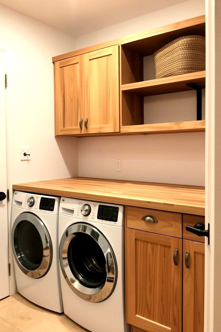 Embrace Natural Wood Elements - 24 Rustic Laundry Room Ideas