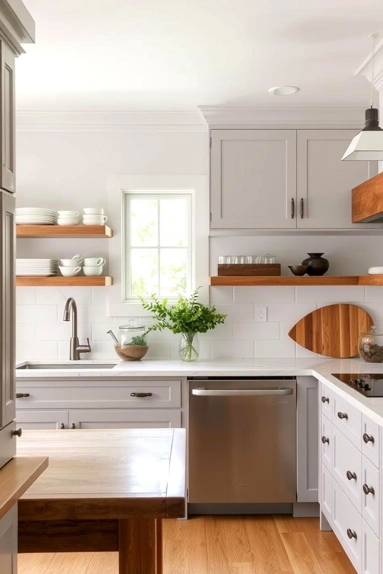 Embrace Neutral Tones with Soft Gray Cabinets - 24 Farmhouse Kitchen With Gray Cabinets Ideas