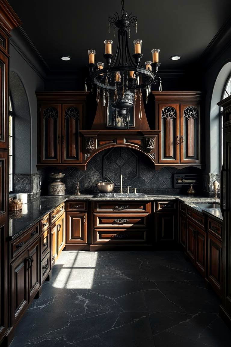 Embrace a Deep Color Scheme - 24 Gothic Kitchen Ideas