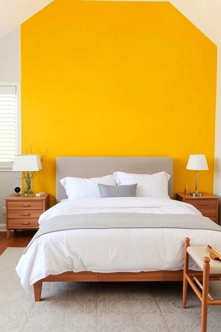 Embrace a Sunny Yellow Accent Wall - 24 Yellow Bedroom Ideas