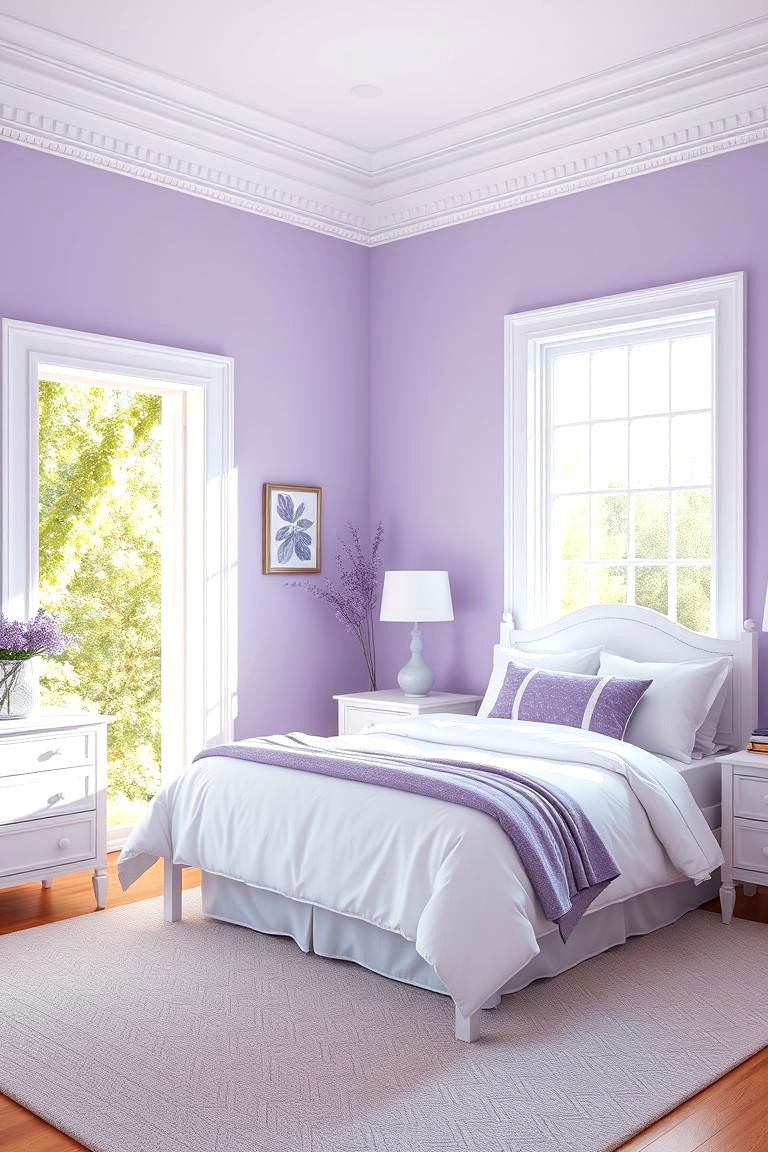 Embrace the Serenity of Light Lavender Walls - 24 Purple Bedroom Ideas