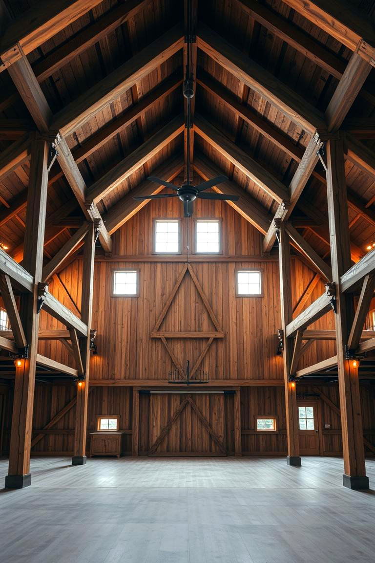 Embracing Exposed Wooden Beams - 24 Rustic Barndominium Interior Design Ideas