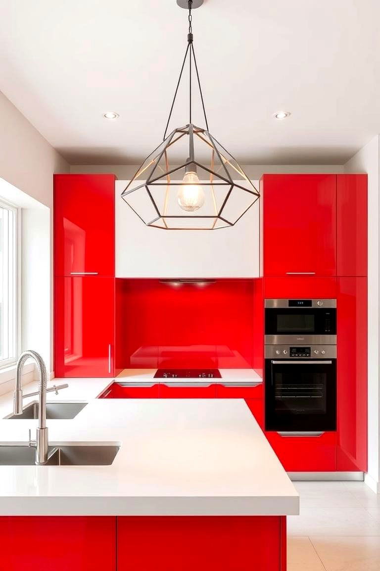 Embracing Modern Style with a Red Kitchen - 24 Red Kitchens