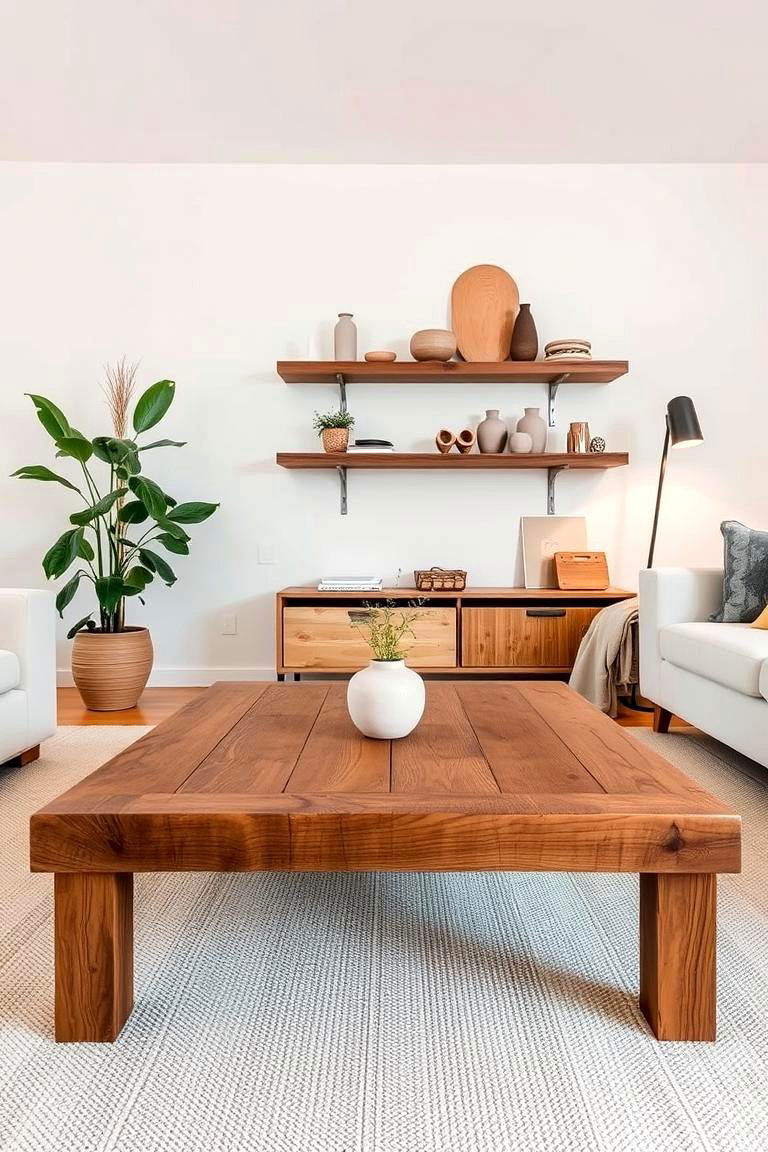 Embracing the Warmth of Natural Wood - 24 Neutral Living Room Ideas