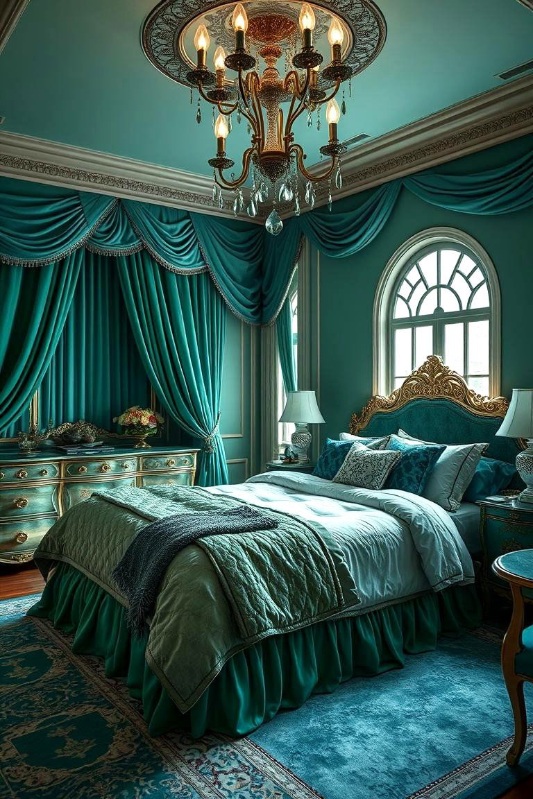 Emerald Dream Room - 24 blue and green bedroom ideas