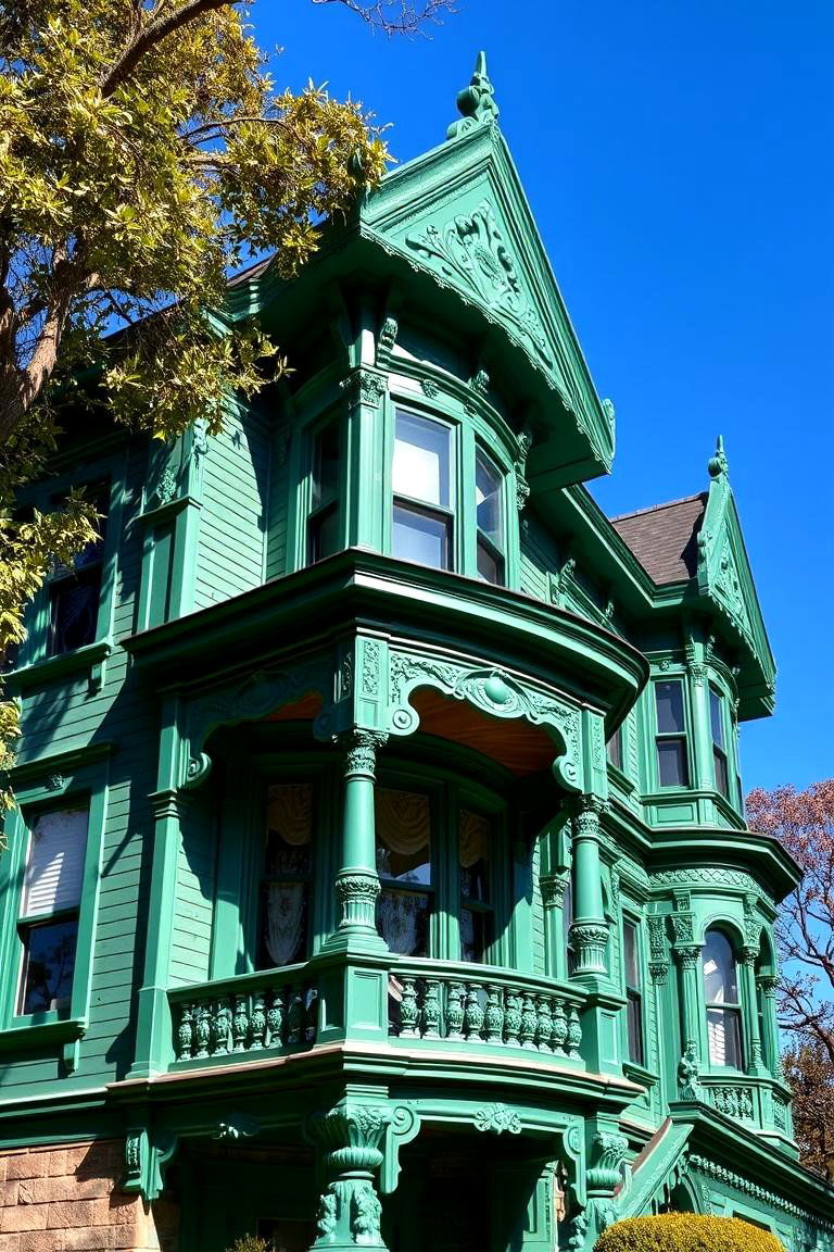 Emerald Elegance - 24 Green Victorian House Colors