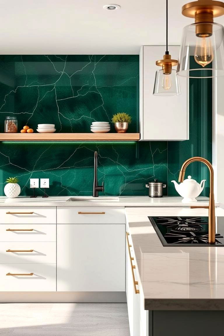 Emerald Elegance - 24 Kitchen With Green Backsplash Ideas