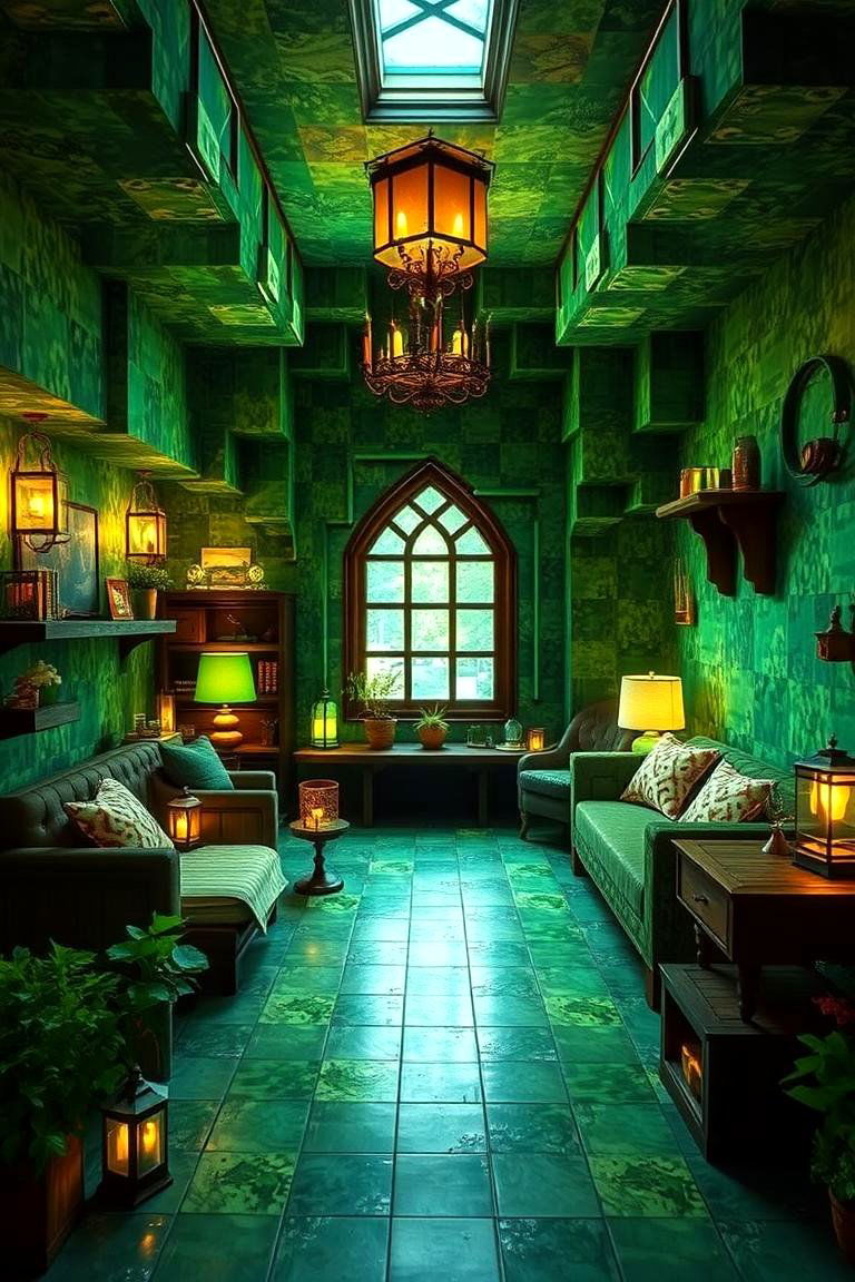 Emerald Enchanted Retreat - 24 Minecraft Themed Bedroom Ideas