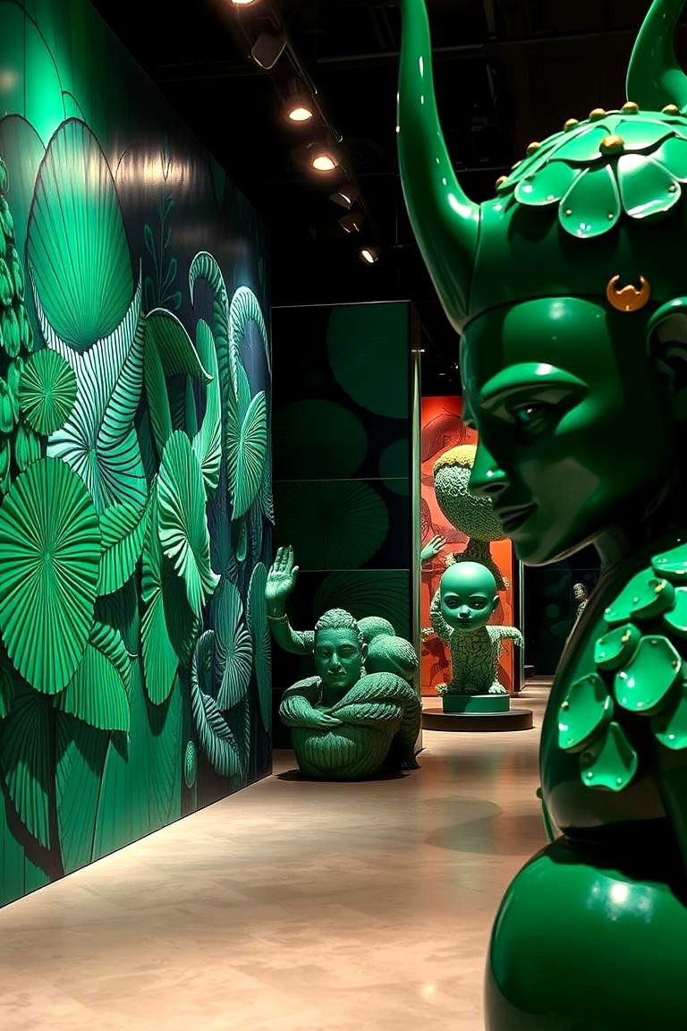 Emerald Green Art Installations - 24 Emerald Green Wedding Ideas