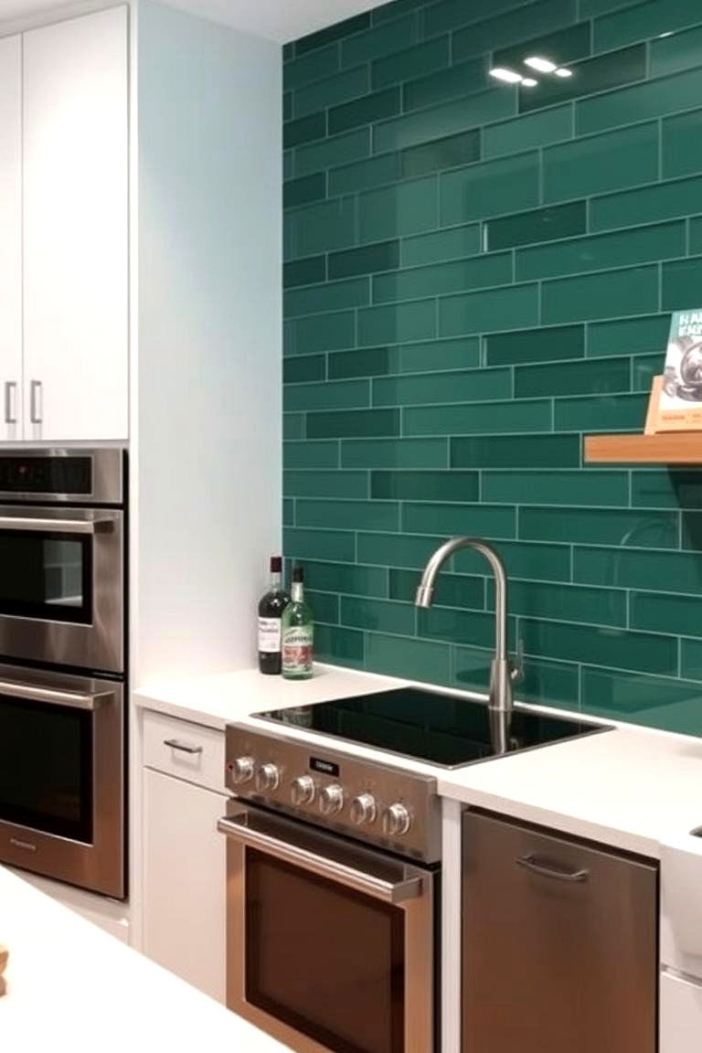 Emerald Green Backsplash - 24 Emerald Green Kitchen Ideas