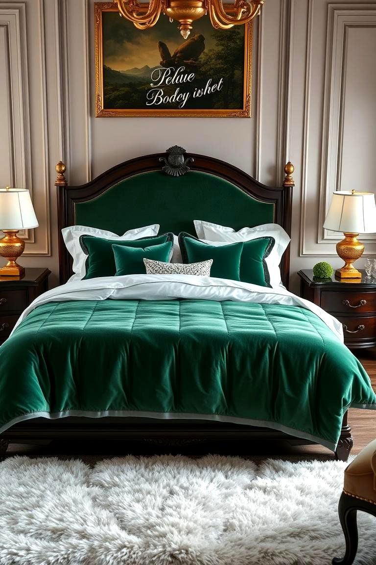 Emerald Green Bedding - 24 Green Bedroom Ideas