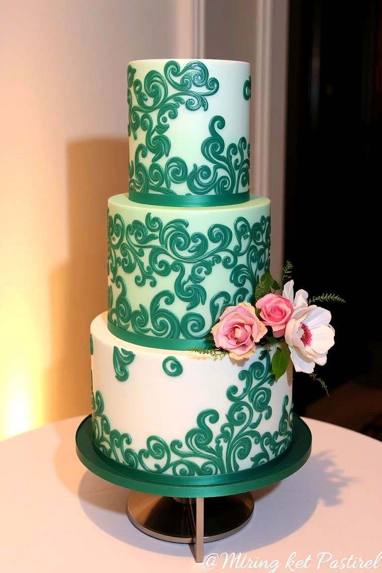 Emerald Green Cake Decorations - 24 Emerald Green Wedding Ideas