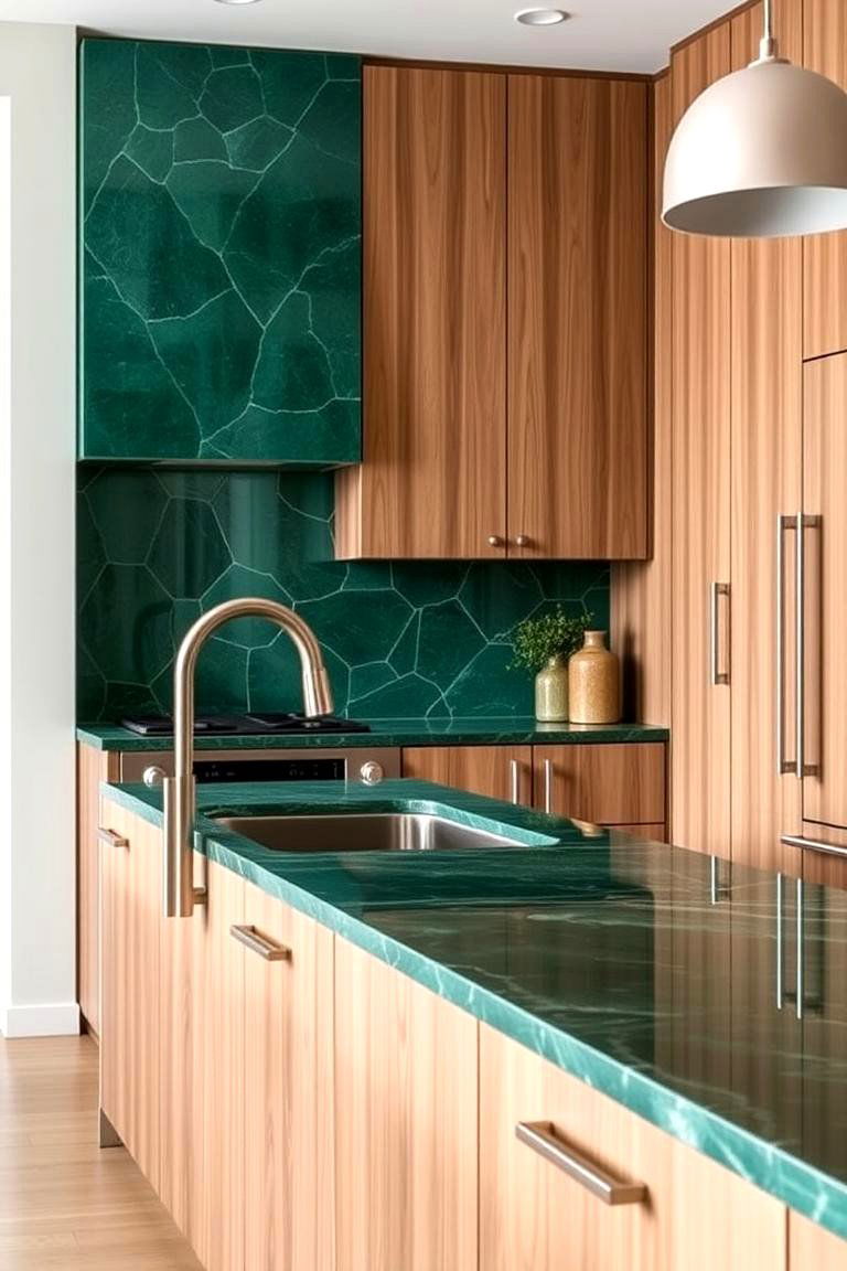 Emerald Green Countertops - 24 Emerald Green Kitchen Ideas