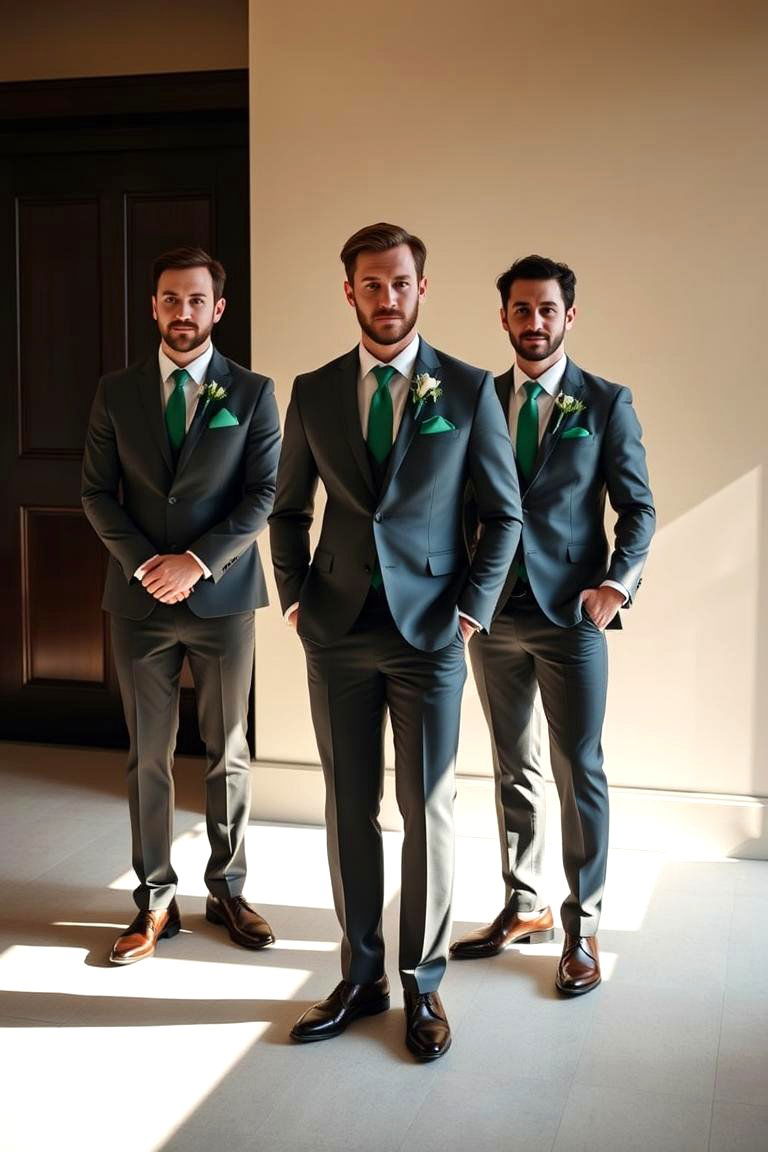 Emerald Green Groomsmen Accents - 24 Emerald Green Wedding Ideas