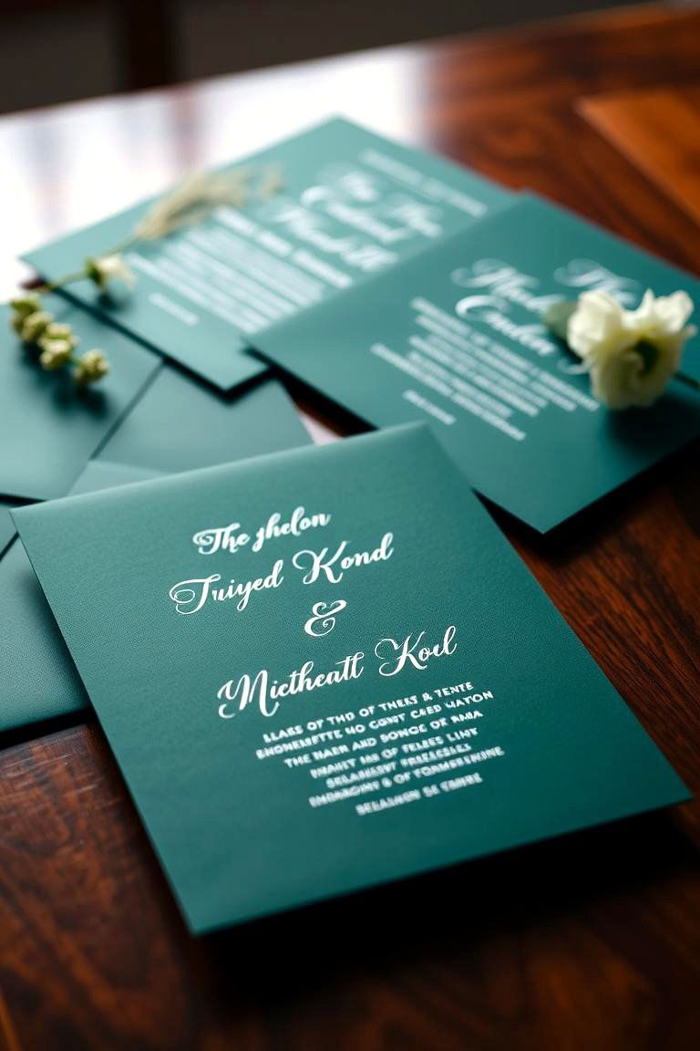 Emerald Green Invitations and Stationery - 24 Emerald Green Wedding Ideas