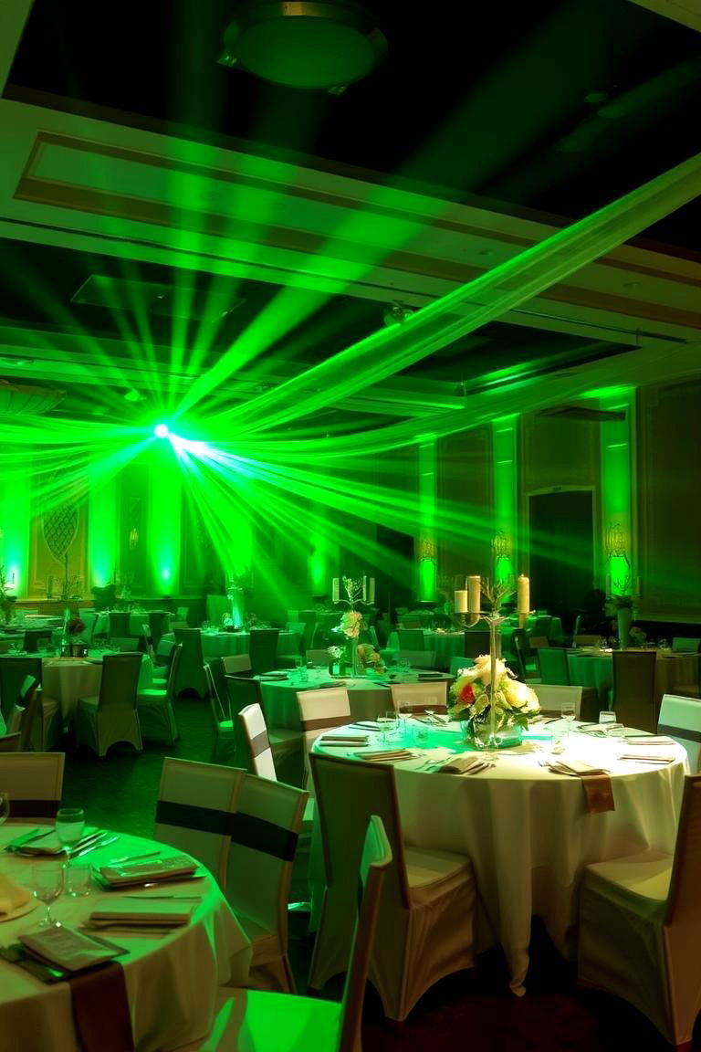 Emerald Green Lighting Accents - 24 Emerald Green Wedding Ideas